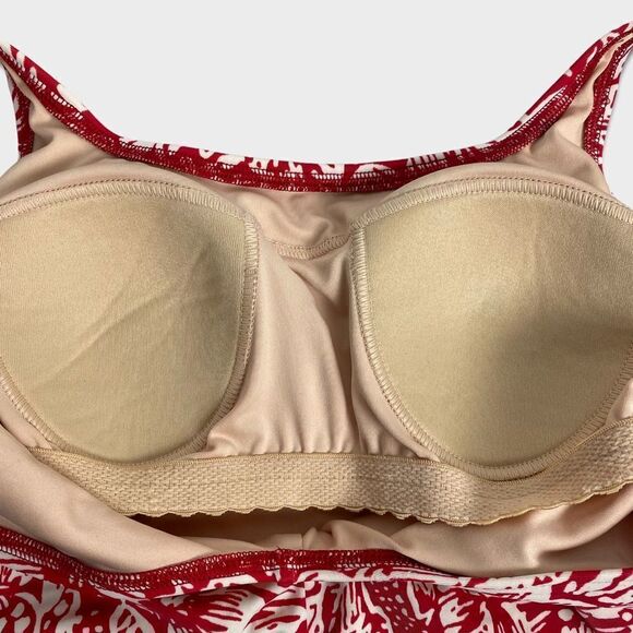 Land's End Women's Red & White One Piece Bathing Suit size 6 - Picture 4 of 8